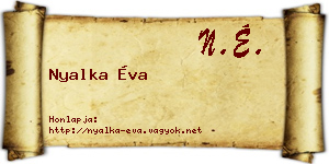 Nyalka Éva névjegykártya